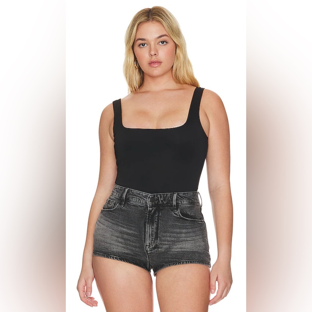 NWT Good American Scuba Modern Tank Bodysuit Size 6 (3XL) Black